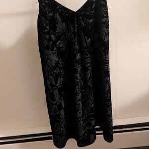 Angie BLACK crushed Velvet Western cowgirl Slip DRESS Size M